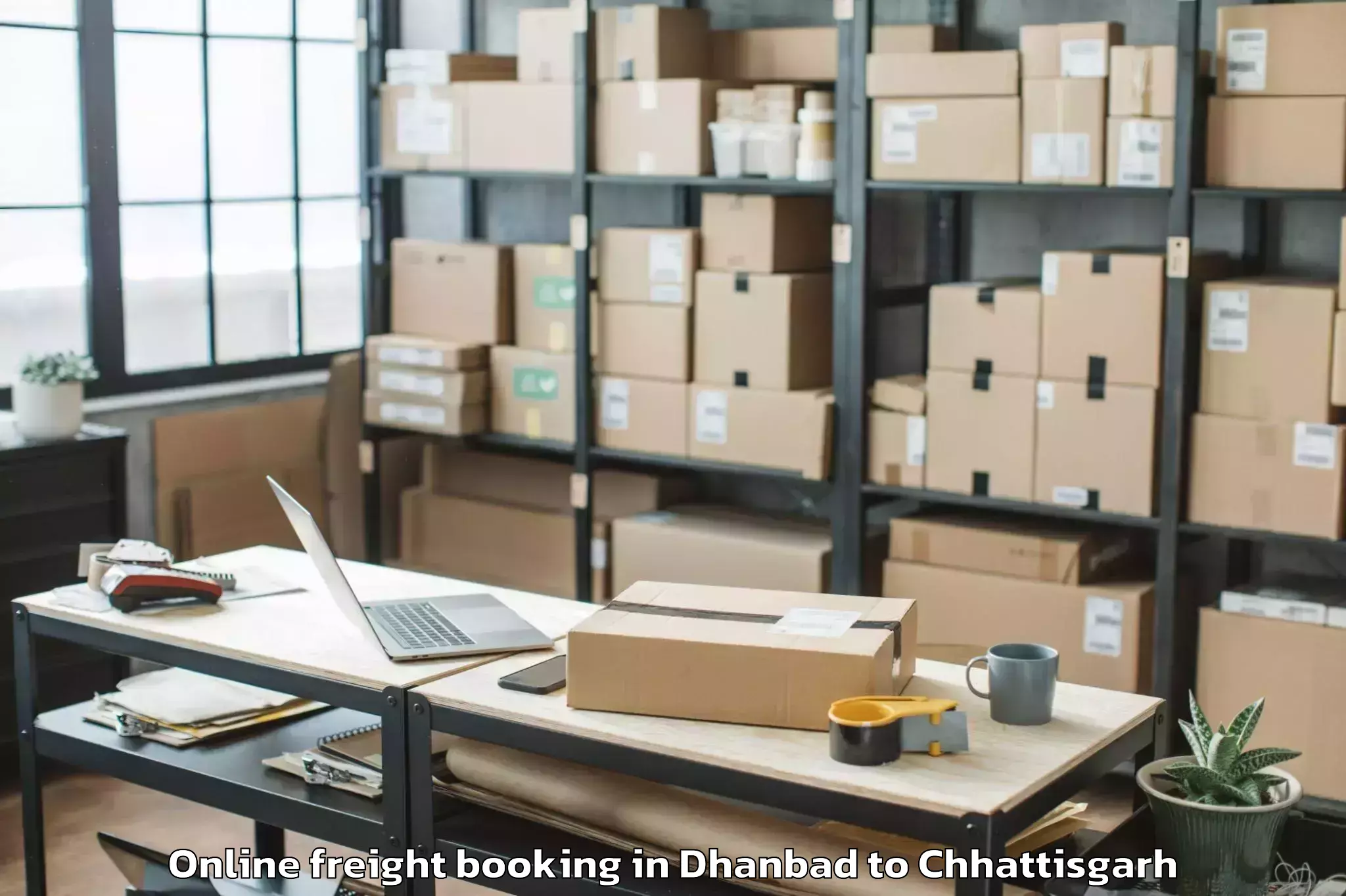 Comprehensive Dhanbad to Kondagaon Online Freight Booking